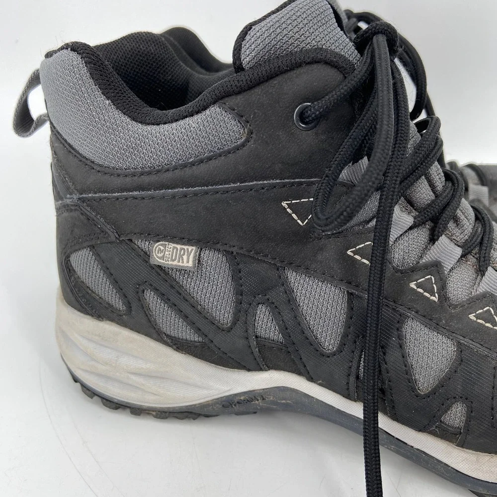 Merrell Lulea Mid Waterproof Shoes Hiking Lace Up Sneakers Leather Black Gray 10